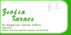 zsofia karacs business card