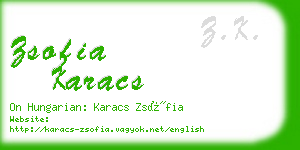 zsofia karacs business card